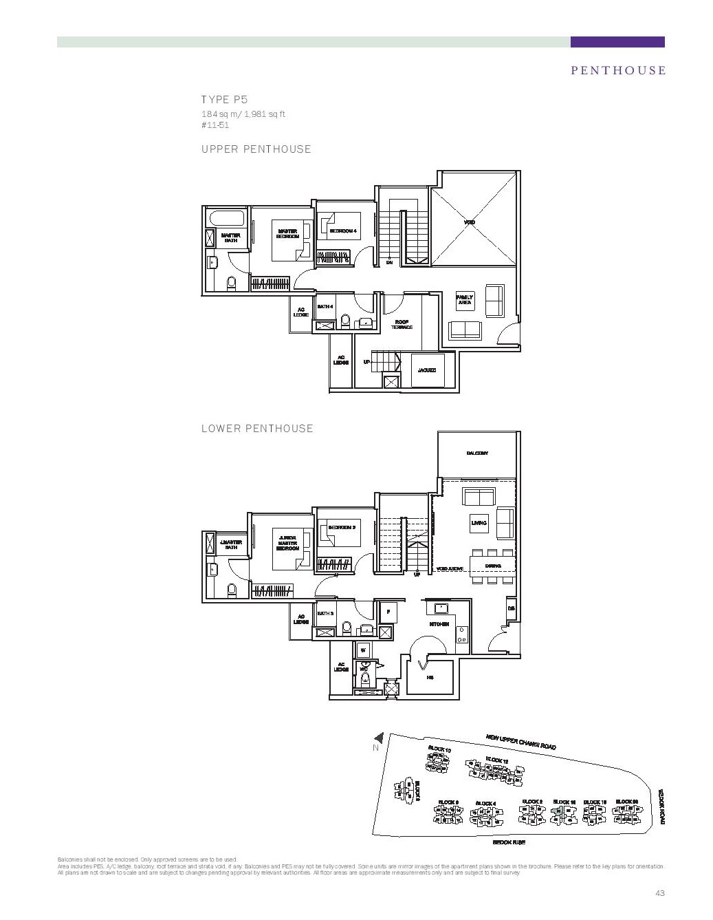 The Glades @ Tanah Merah 4 Bedroom Penthouse Type P5 Plans