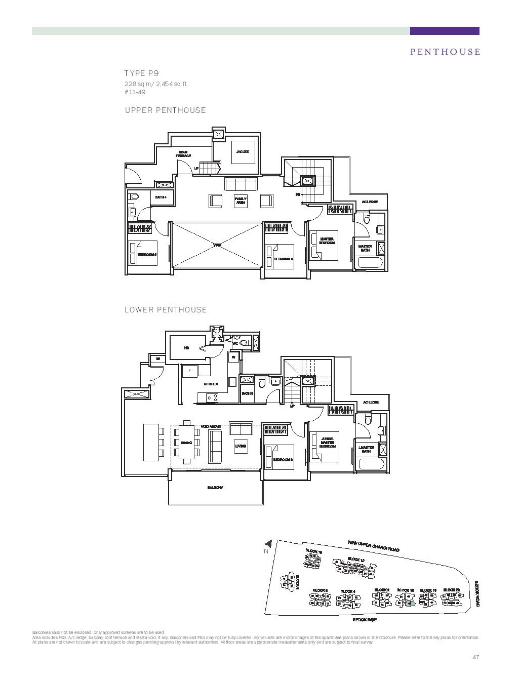 The Glades @ Tanah Merah 5 Bedroom Penthouse Type P9 Plans